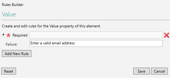 Picture showing the Failure Text Property. 